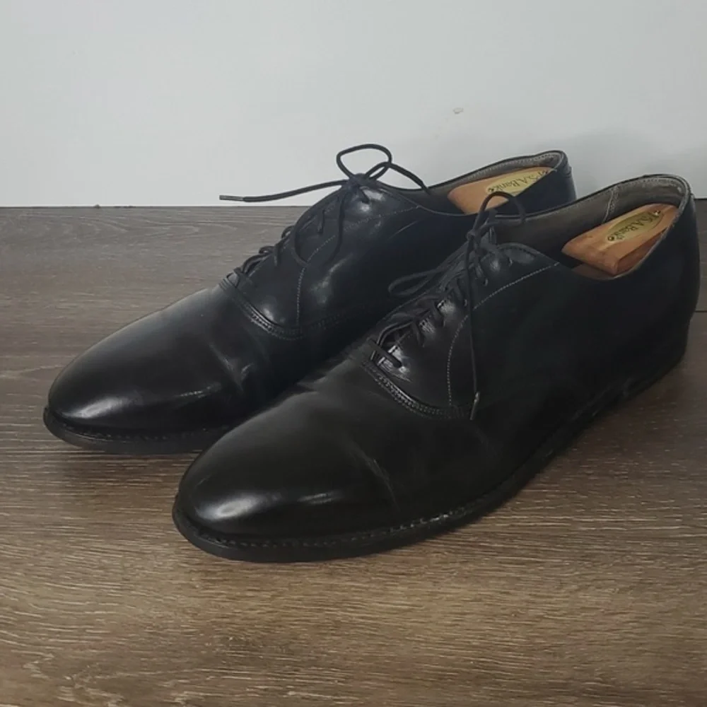 Cordwainer Wright Black Leather Wingtip Oxford Shoes Men's Size 13D‎